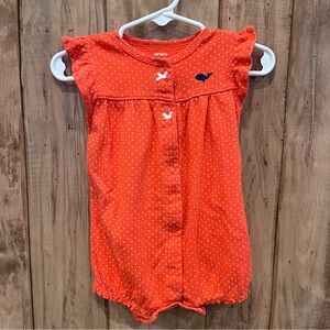 Carter's Orange Polka Dot Baby Romper